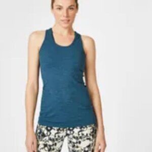 Sweaty Betty Seamless Gym vest tank heathered teal blue Athletic women Small